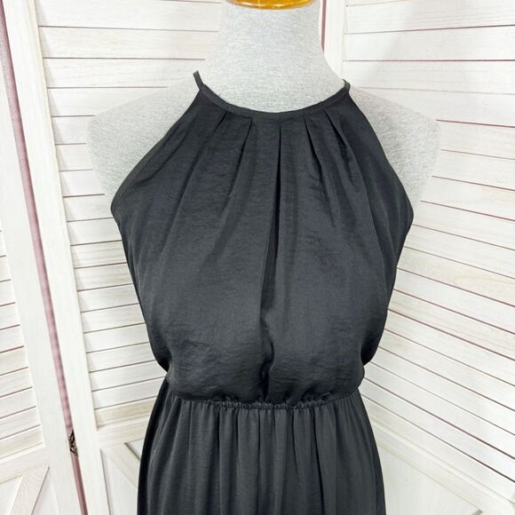 Apt. 9 High Low Halter Tie Neck Midi Maxi Dress Black Small Sleeveless - Picture 5 of 11